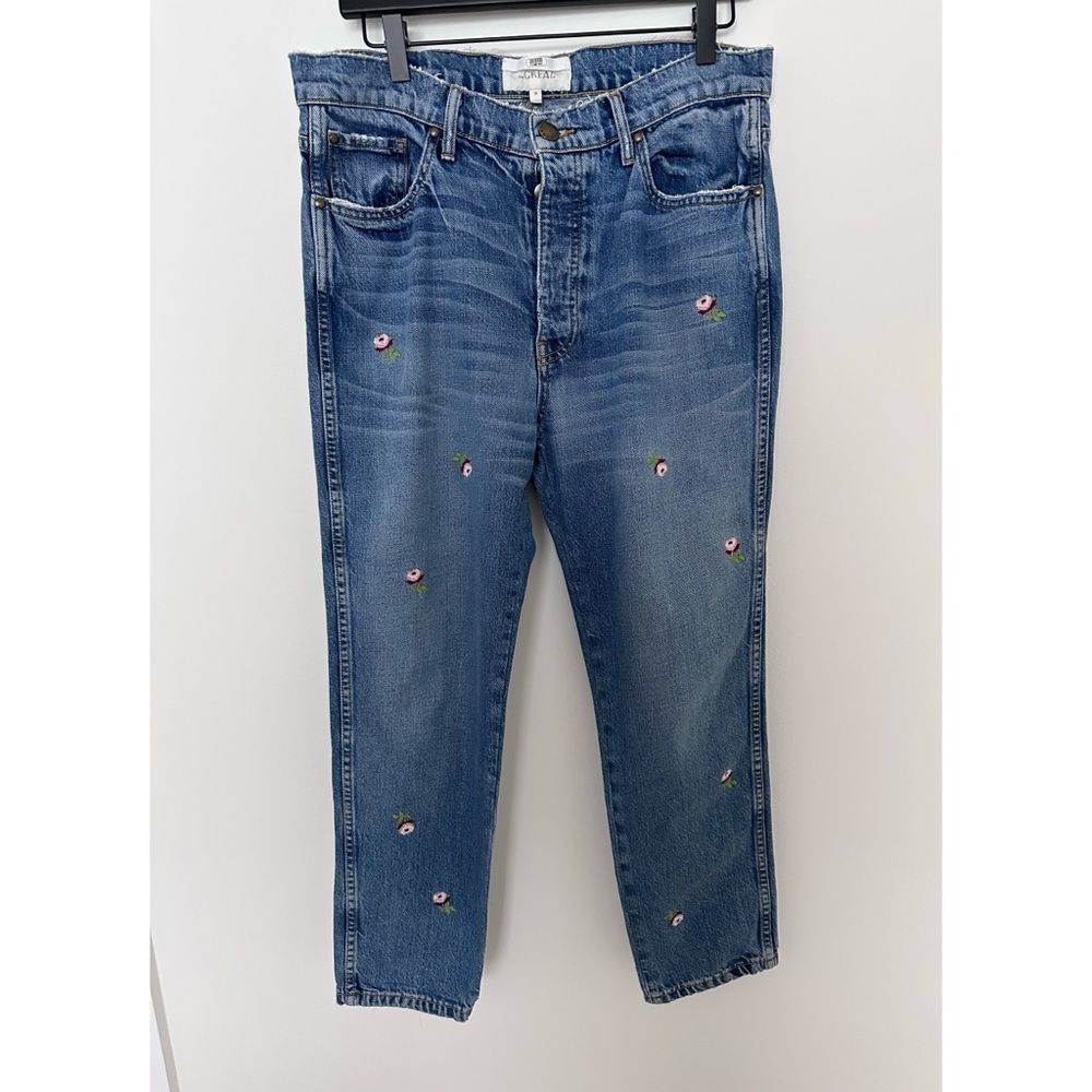 The Great The Fellow Floral Embroidered Denim Jeans - Picture 5 of 14